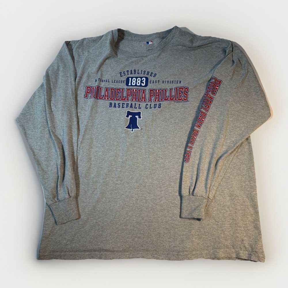 Philadelphia Phillies Shirt Men's XL Long Sleeve Baseball Club Gray